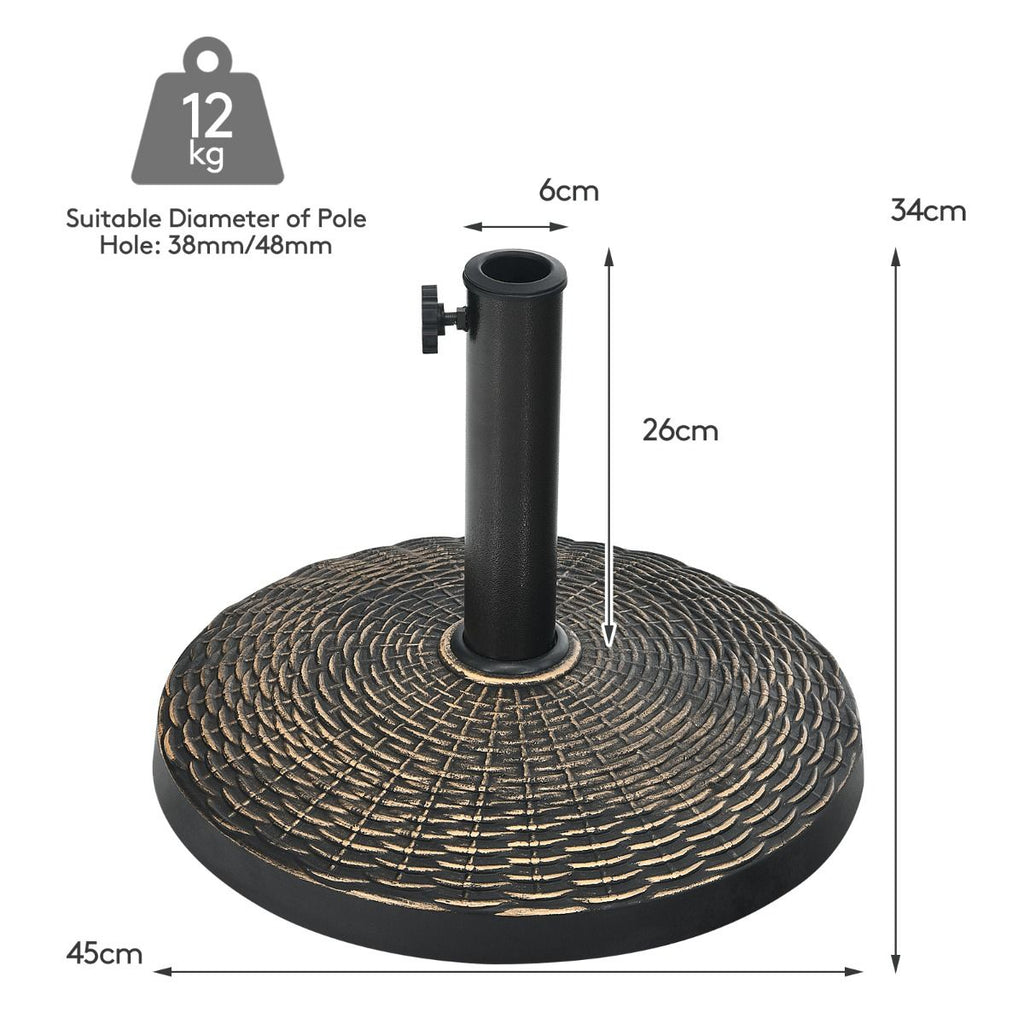 Este 12 KG Round Resin Patio Umbrella Base w/Adjustable Knob