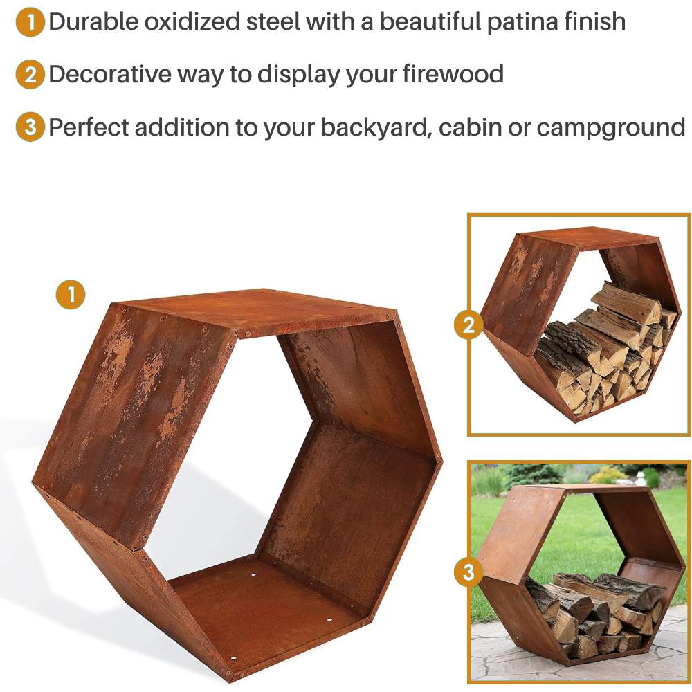 Neve Corten Steel Log Holder