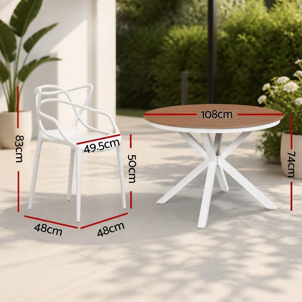 Quincey 5pc White Dining Set