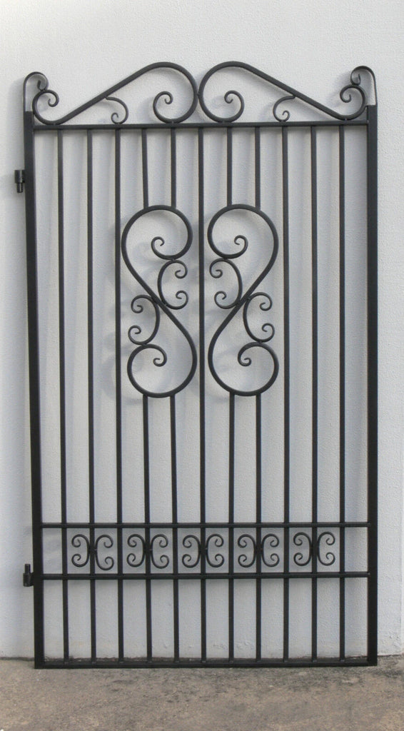 Camille Black Wrought Iron Side Gate. 191.0H x 117.5W cms