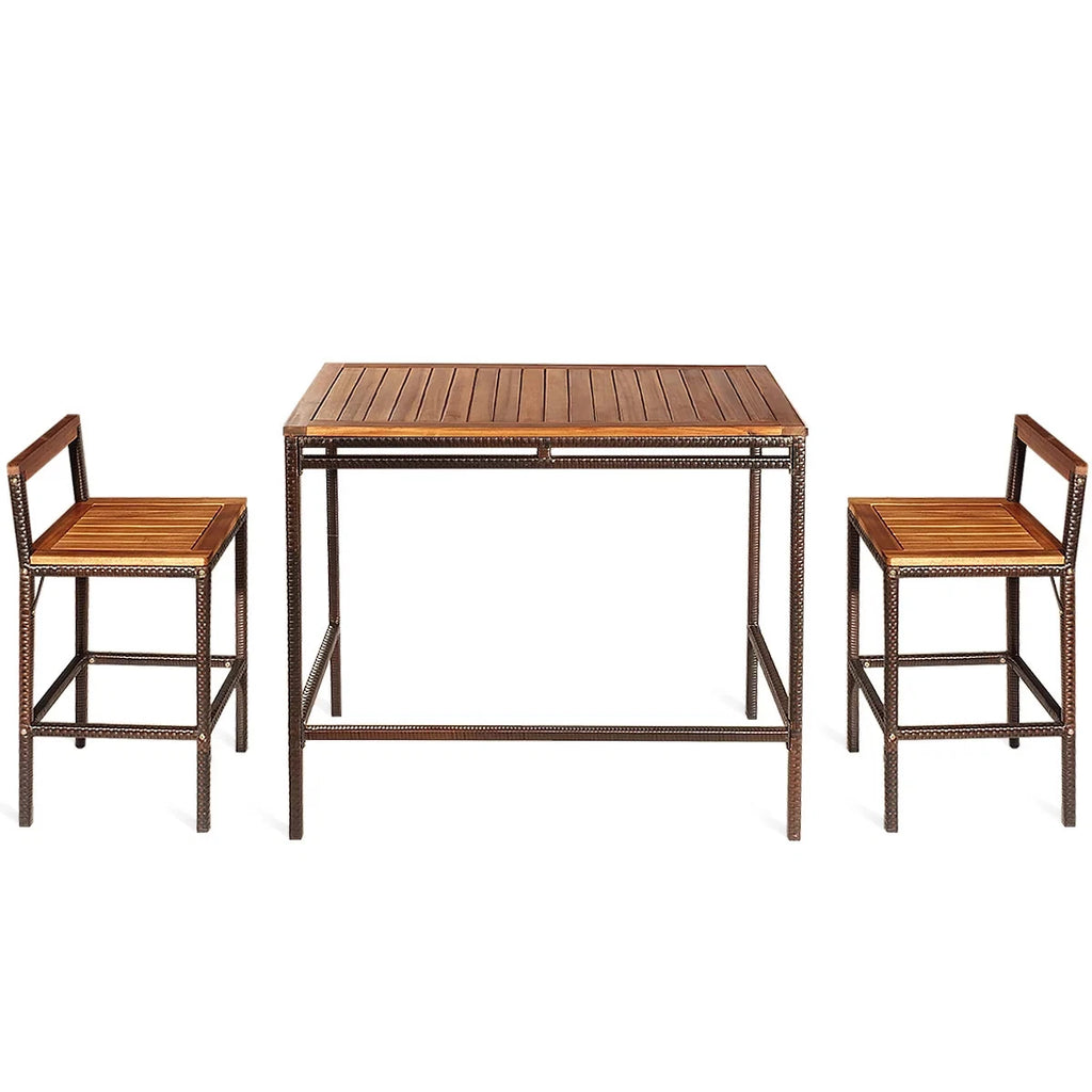 Savannah 3 Pieces Outdoor Bar Table Set \
