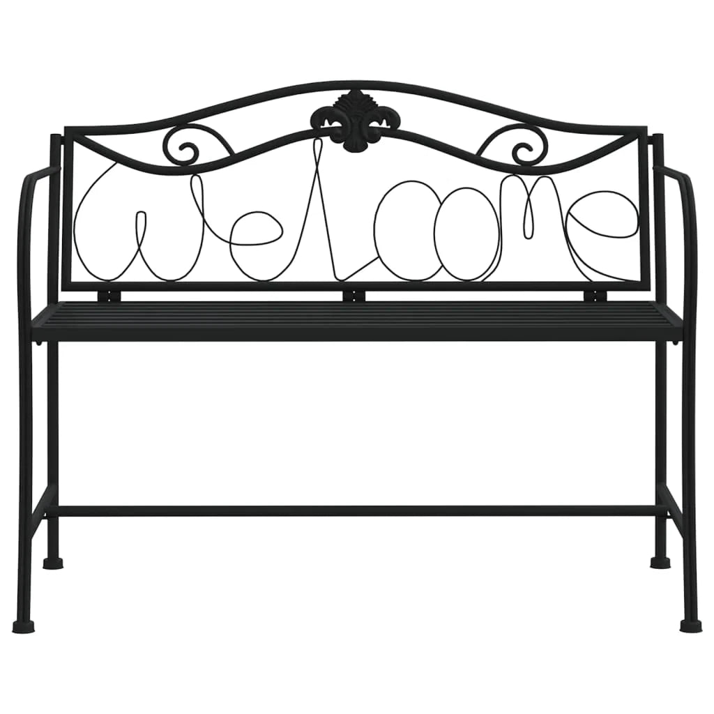 Aggio 2-Seater Garden Bench. 104 cm Black Steel