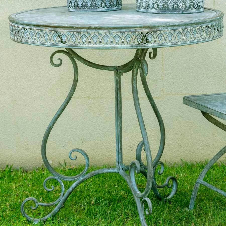 Carolina 2 Seater Vintage Grey Metal Table & 2 Chairs