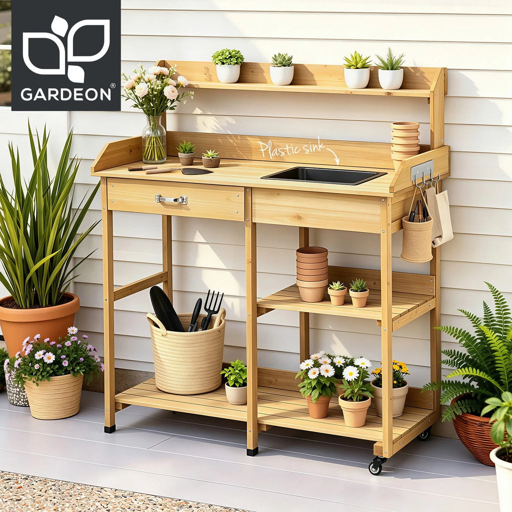 Gardener's Potting Bench Table/Storage Cabinet