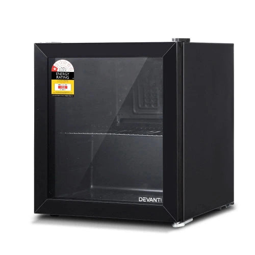 46L Bar/Fridge with Glass Door. Black