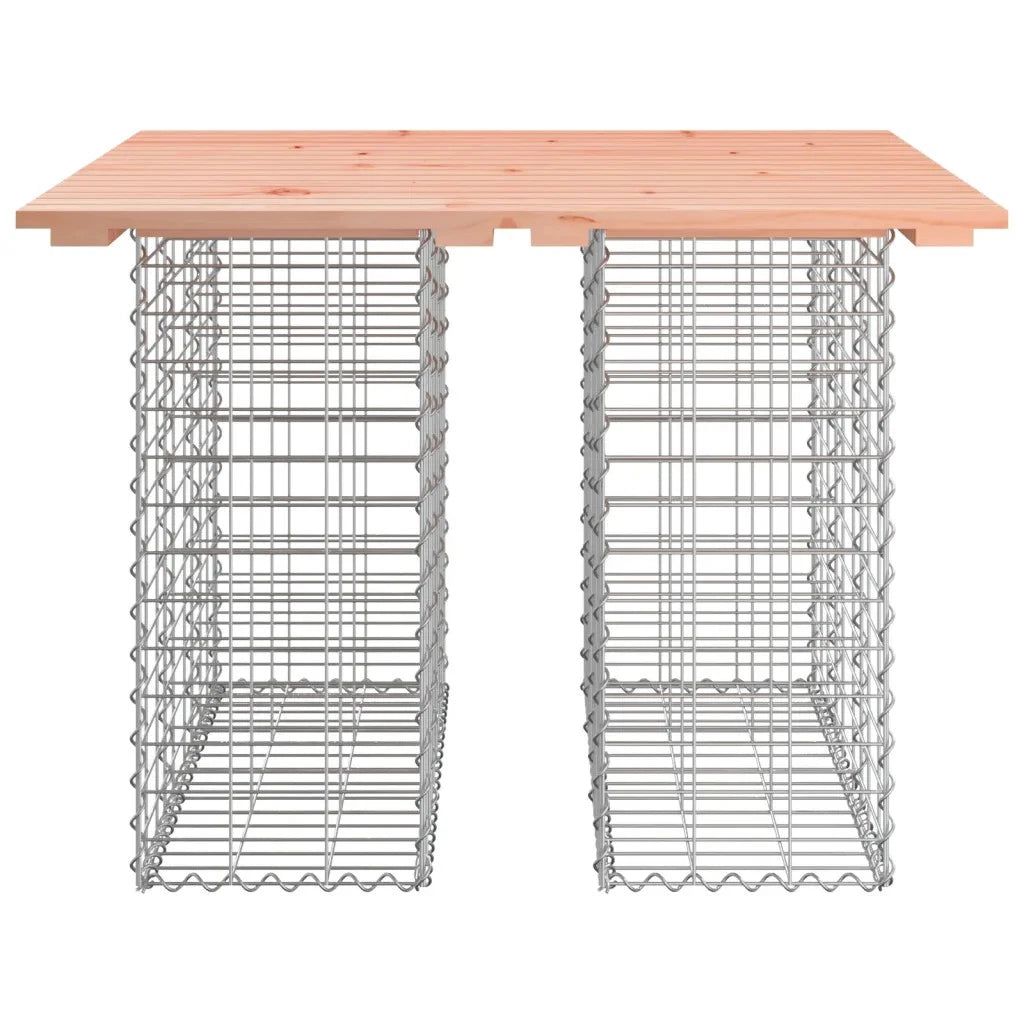 Gabion Design Garden Table 100x102x72cm. Solid Wood Douglas ir