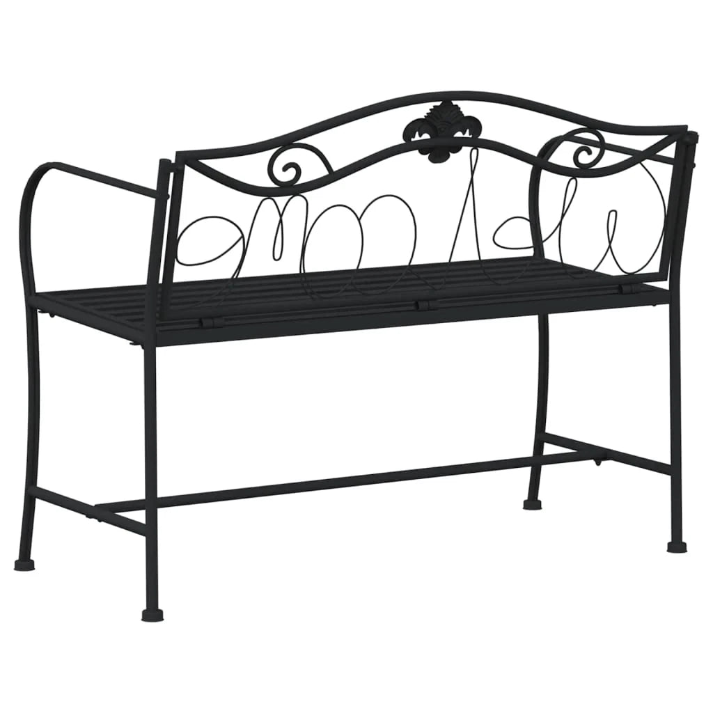 Aggio 2-Seater Garden Bench. 104 cm Black Steel