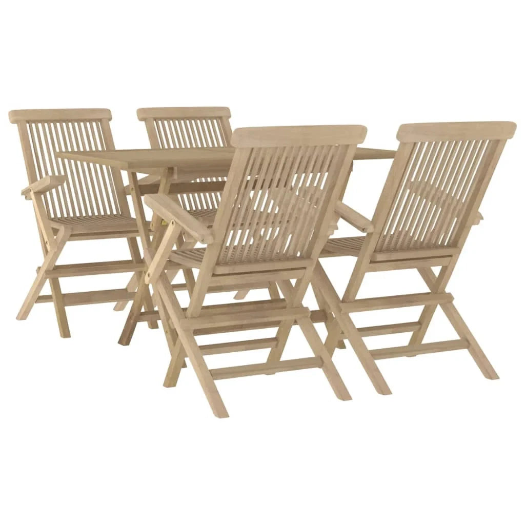 Enzo 5 Piece Garden Dining Set. Solid Wood Teak