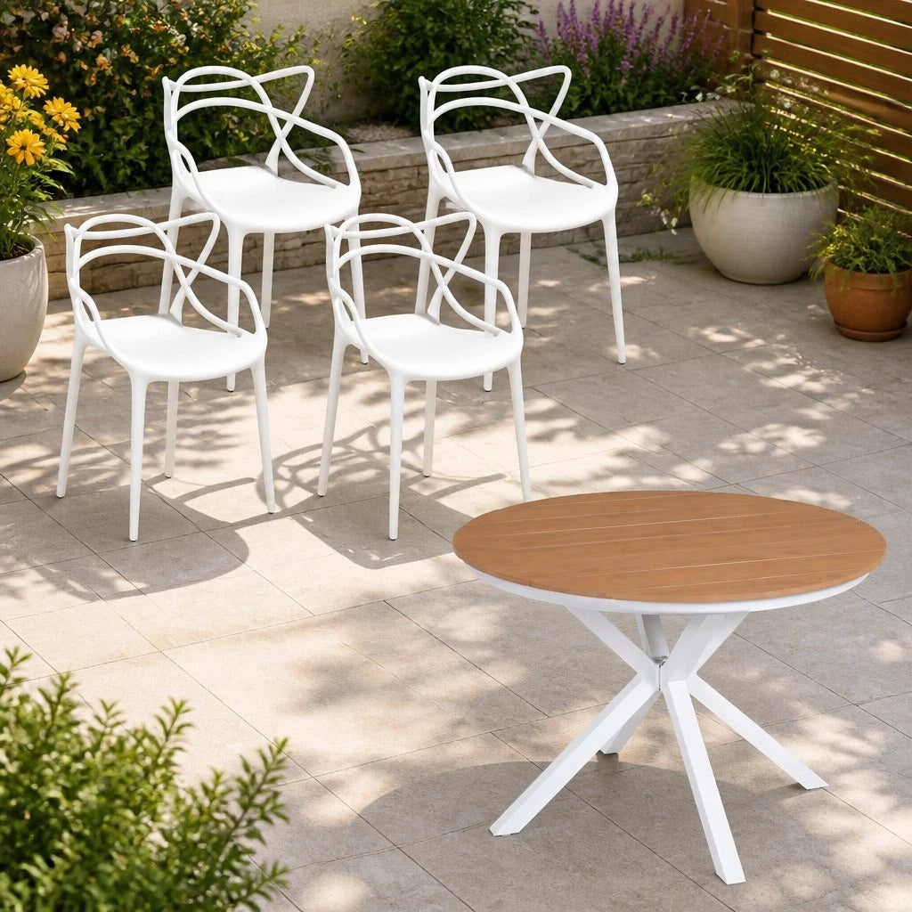 Quincey 5pc White Dining Set