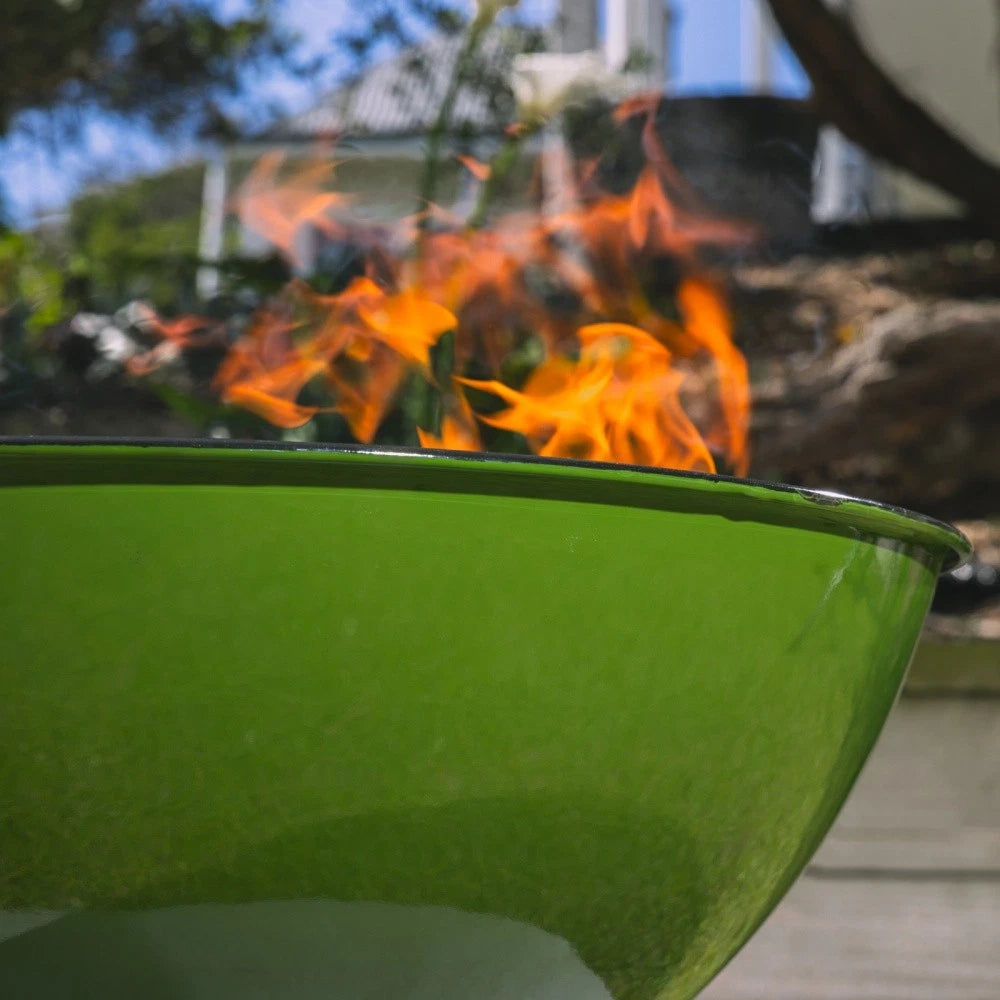 Thermae Enamelled Fire Bowl Pit W/ Pedestal Base. 73cm