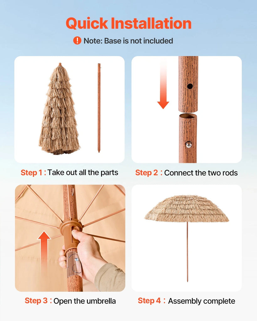 Mauna Loa Tiki Thatched Patio Umbrella 2.44 m