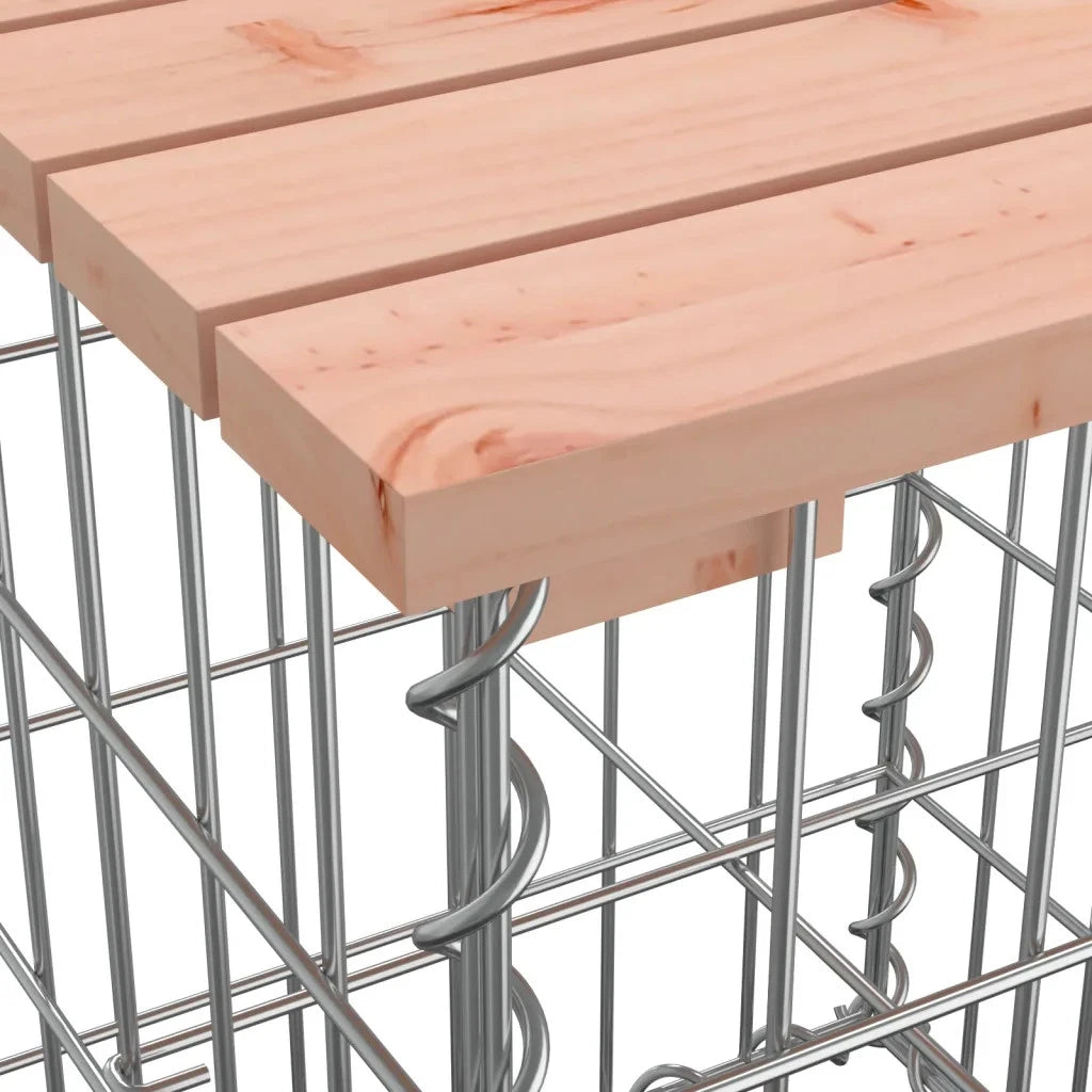 Gabion Design Garden Table 100x102x72cm. Solid Wood Douglas ir