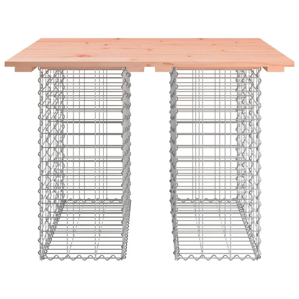 Gabion Design Garden Table 100x102x72cm. Solid Wood Douglas ir