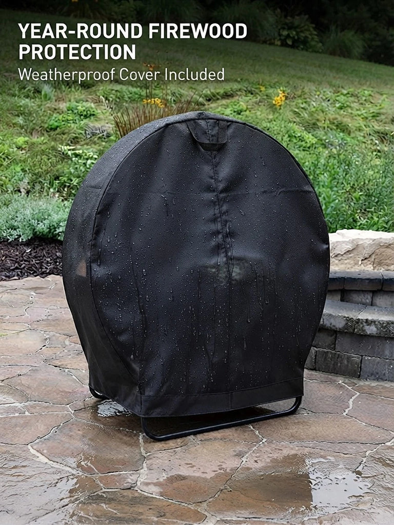 Aurora Arch Circle Firewood Holder With Rain Cover
