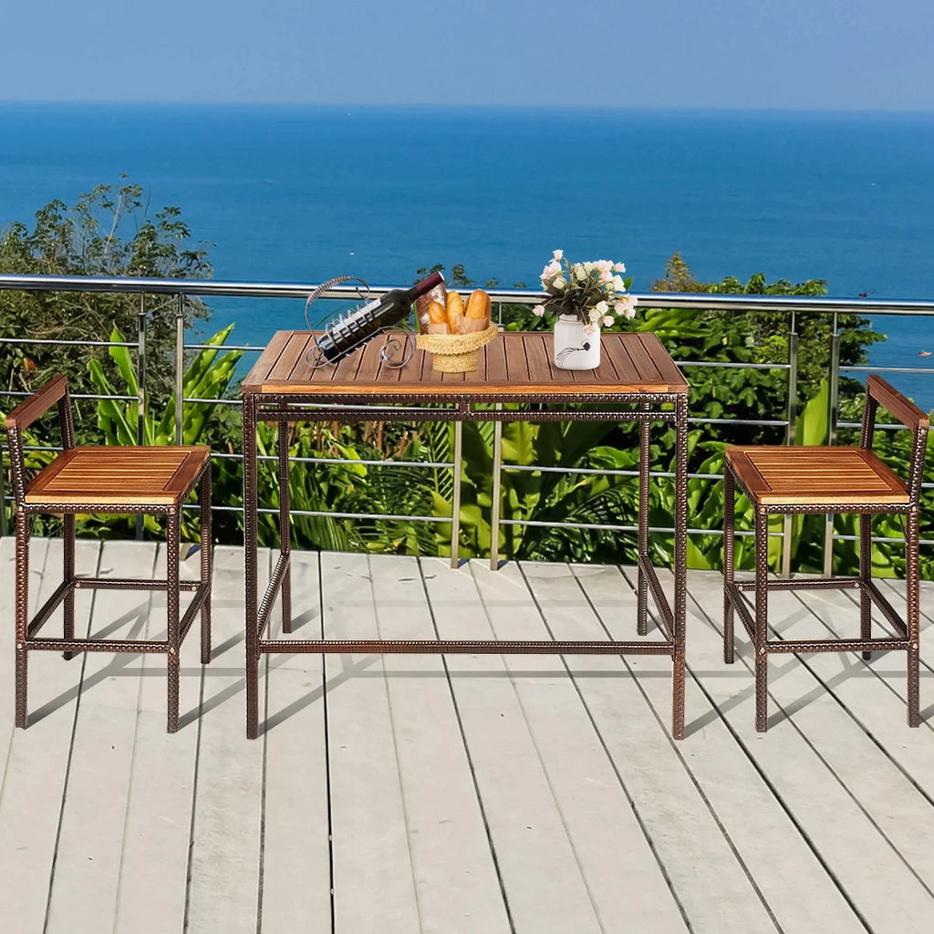 Savannah 3 Pieces Outdoor Bar Table Set \