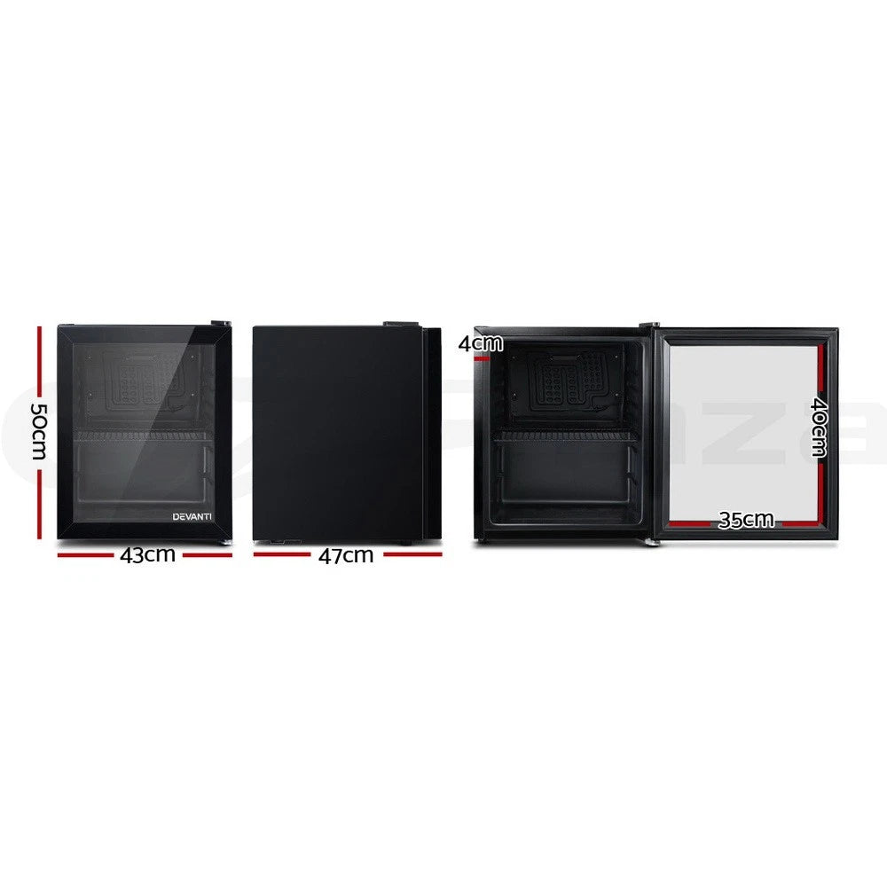 46L Bar/Fridge with Glass Door. Black
