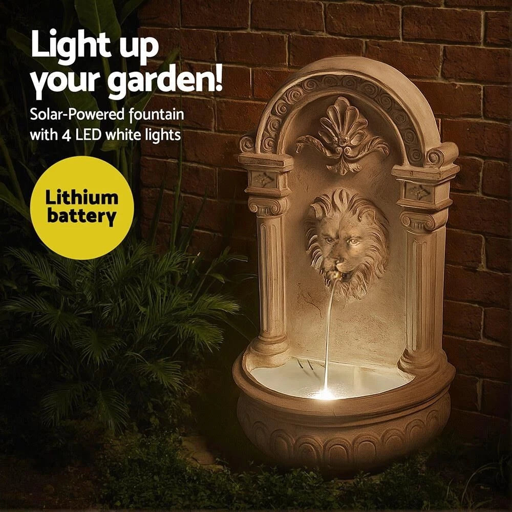 Jungle King Solar Wall Fountain. 77CM Beige