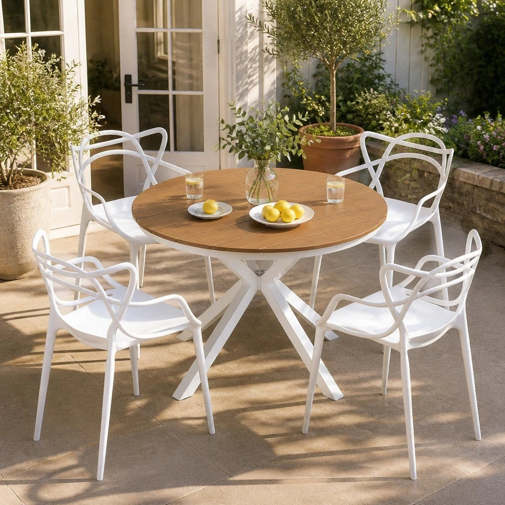 Quincey 5pc White Dining Set