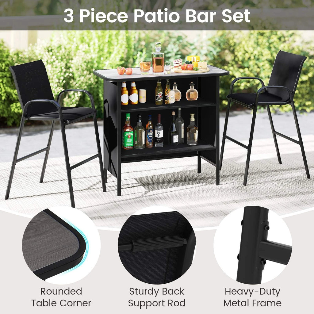 Glory 3pc Patio Bar Set