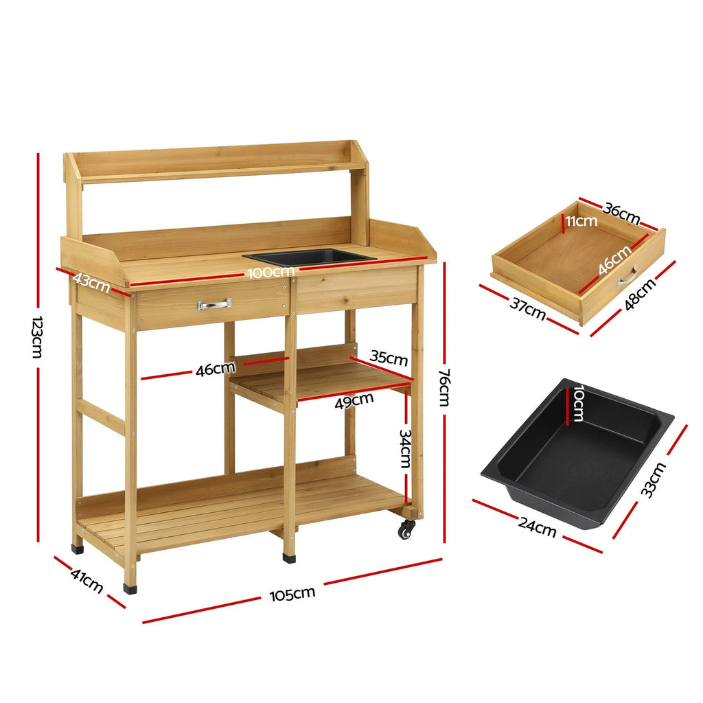 Gardener's Potting Bench Table/Storage Cabinet