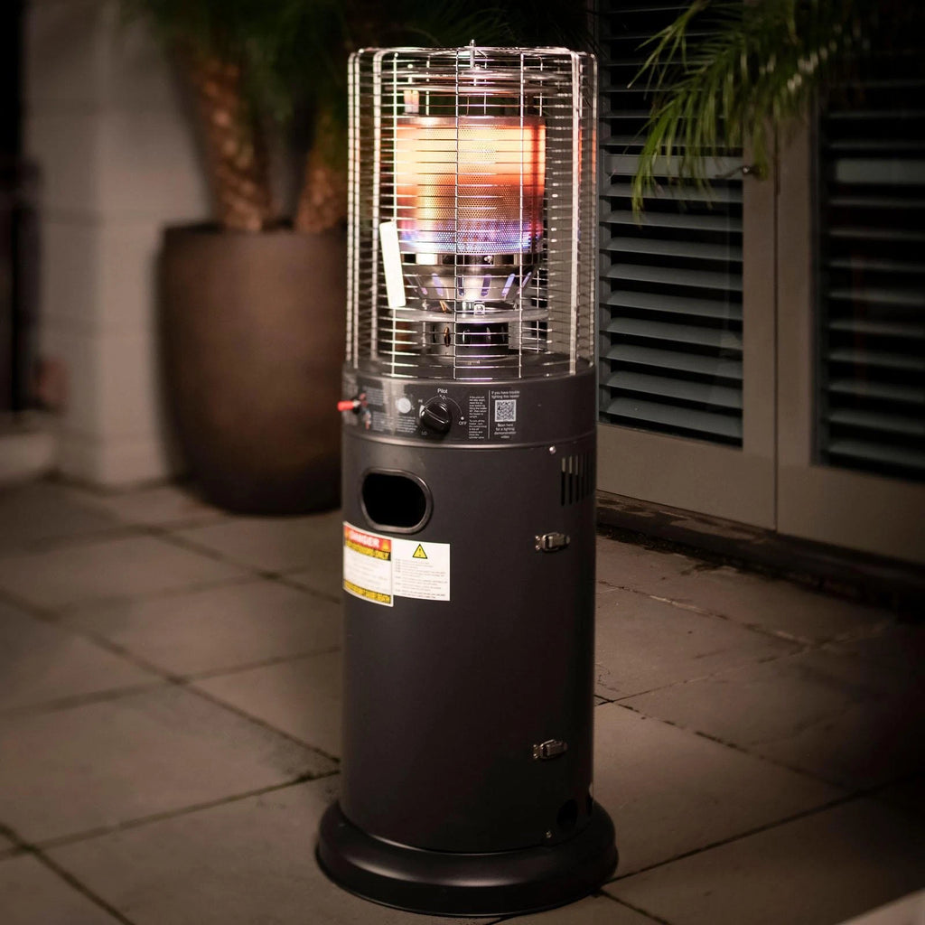 Porto Black Matte Outdoor Area Gas Heater