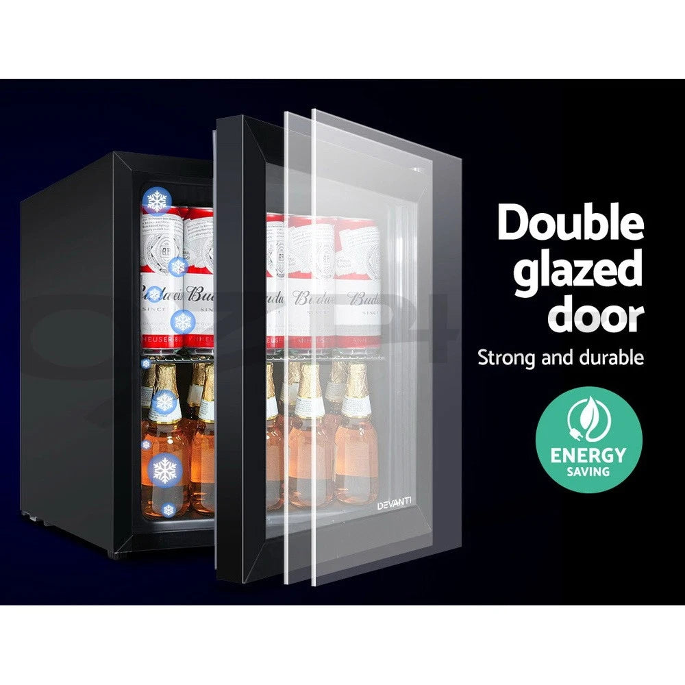 46L Bar/Fridge with Glass Door. Black