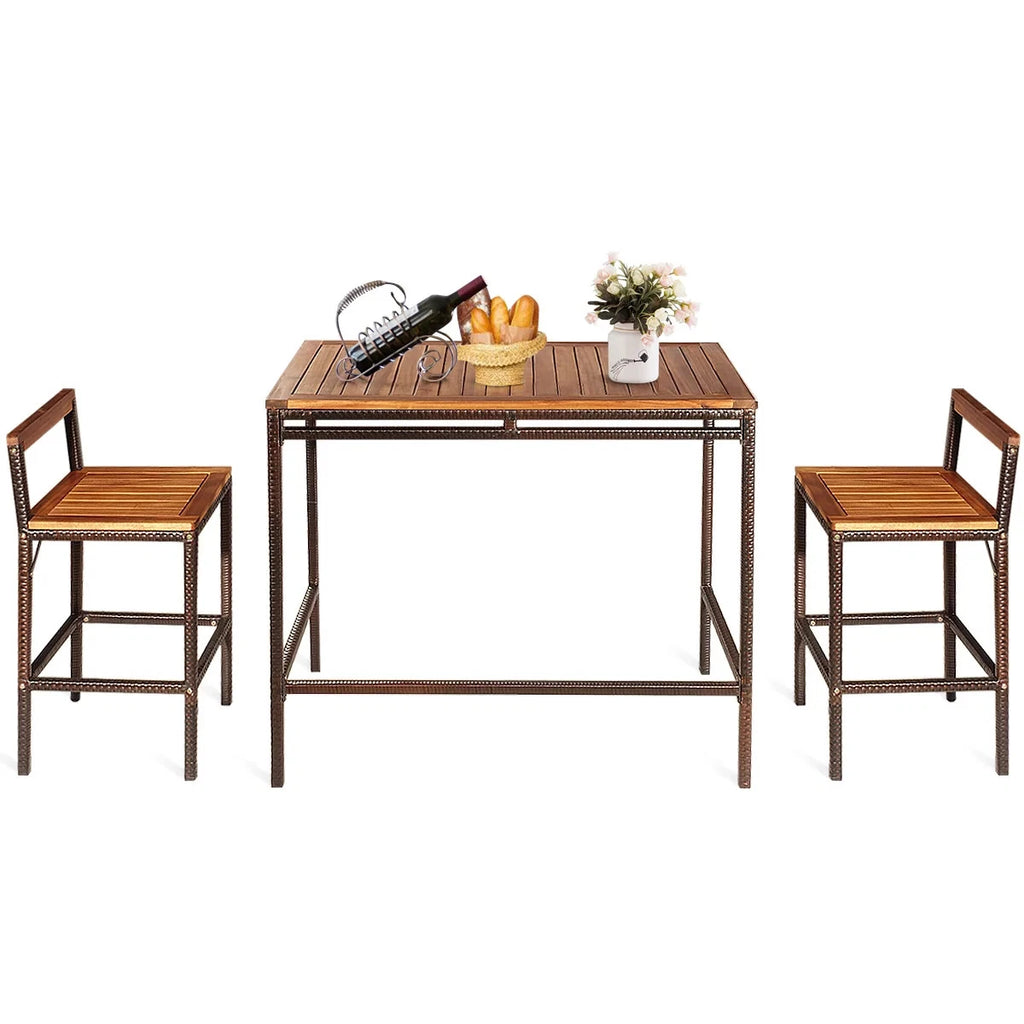 Savannah 3 Pieces Outdoor Bar Table Set \