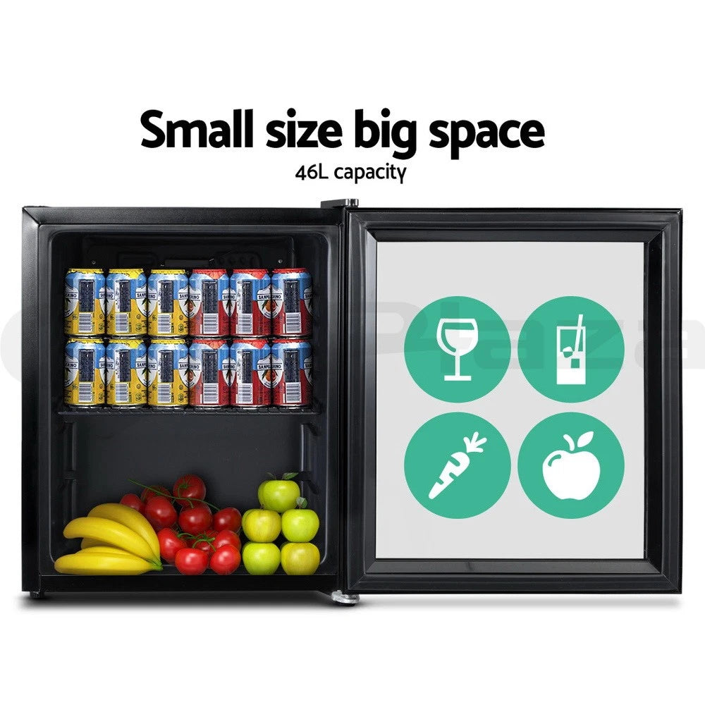 46L Bar/Fridge with Glass Door. Black