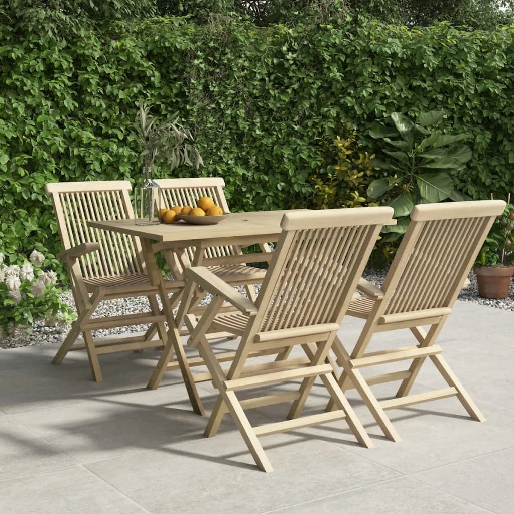 Enzo 5 Piece Garden Dining Set. Solid Wood Teak