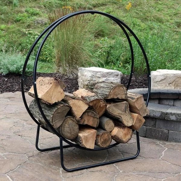 Aurora Arch Circle Firewood Holder With Rain Cover