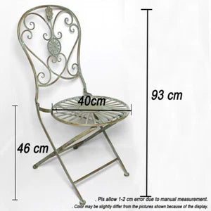 Desiree 3pc Folding French Inspired Bistro Set