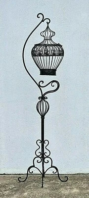 Honfleur Decorative Black Wrought Iron Birdcage. 1.65m