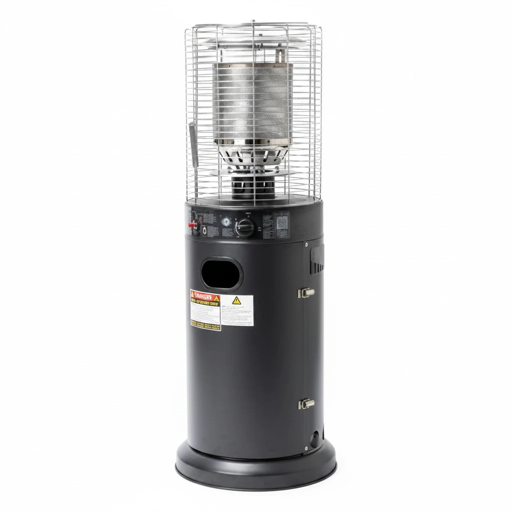 Porto Black Matte Outdoor Area Gas Heater