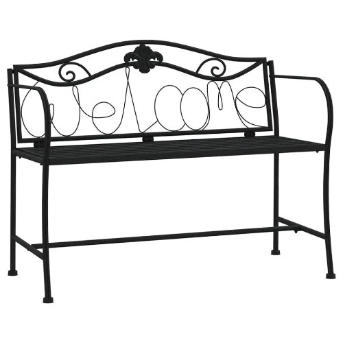 Aggio 2-Seater Garden Bench. 104 cm Black Steel