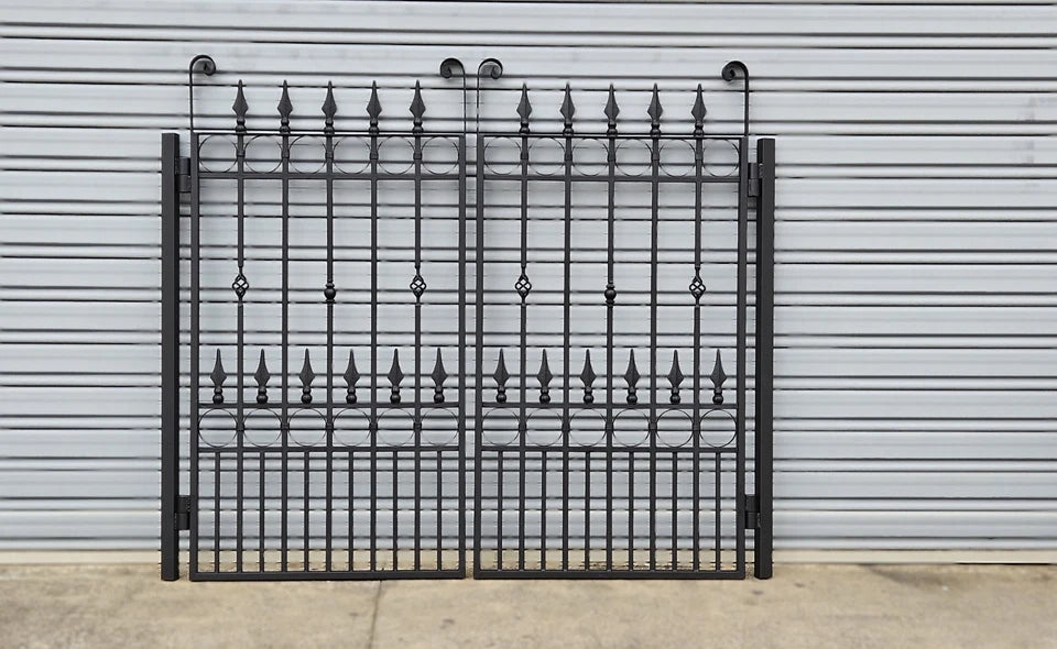 Rochelle Black Wrought Iron Gate 191cm H x 117.5cm W