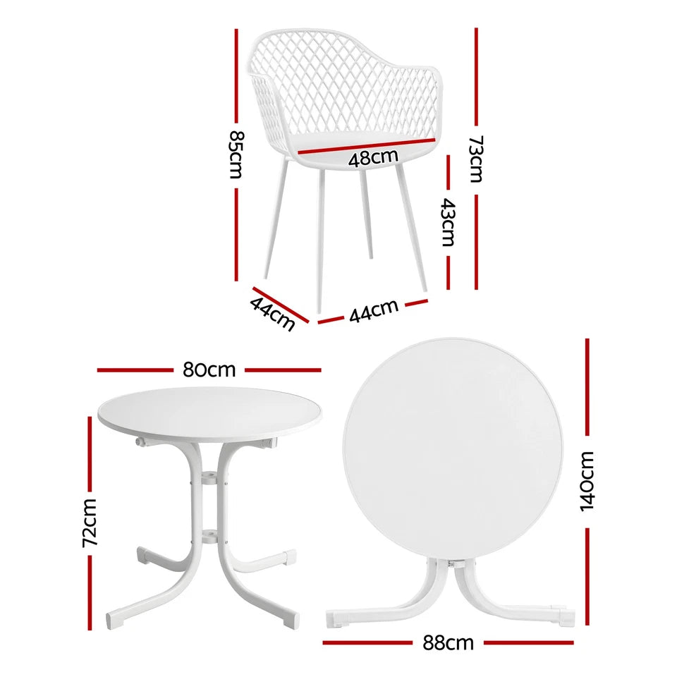 Rondelay 5pc Dining Set. White