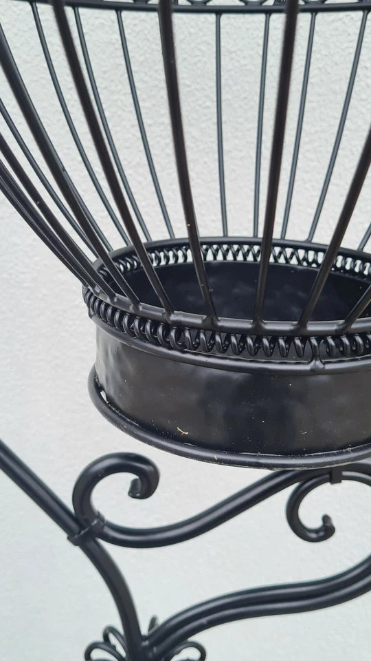 Honfleur Decorative Black Wrought Iron Birdcage. 1.65m