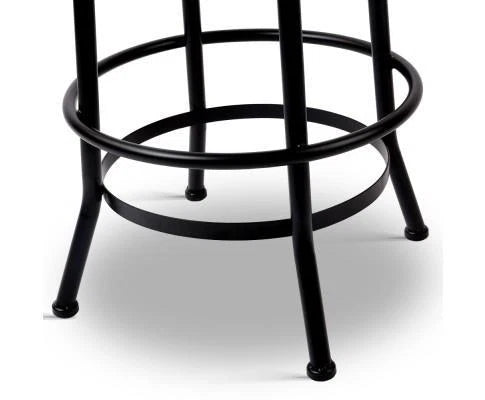 Trento Rustic Industrial Steel Wooden Swivel Bar Bench