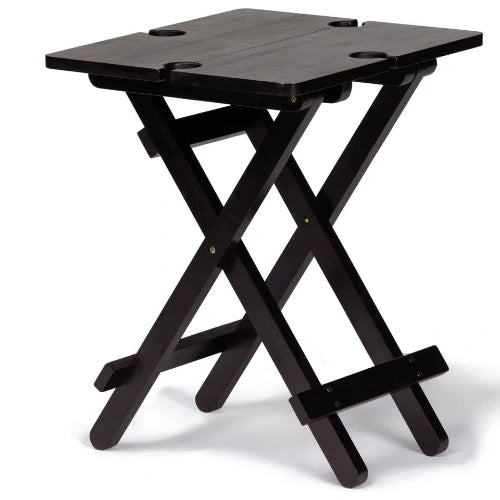 Expedia Black Bamboo 4 Wine-Holder Alfresco Table