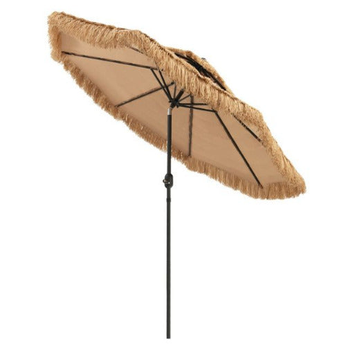 Leilani Thatched Tiki Umbrella with 8 Ribs and Tilt Adjustment