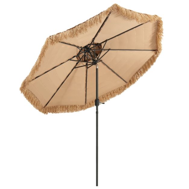 Leilani Thatched Tiki Umbrella with 8 Ribs and Tilt Adjustment