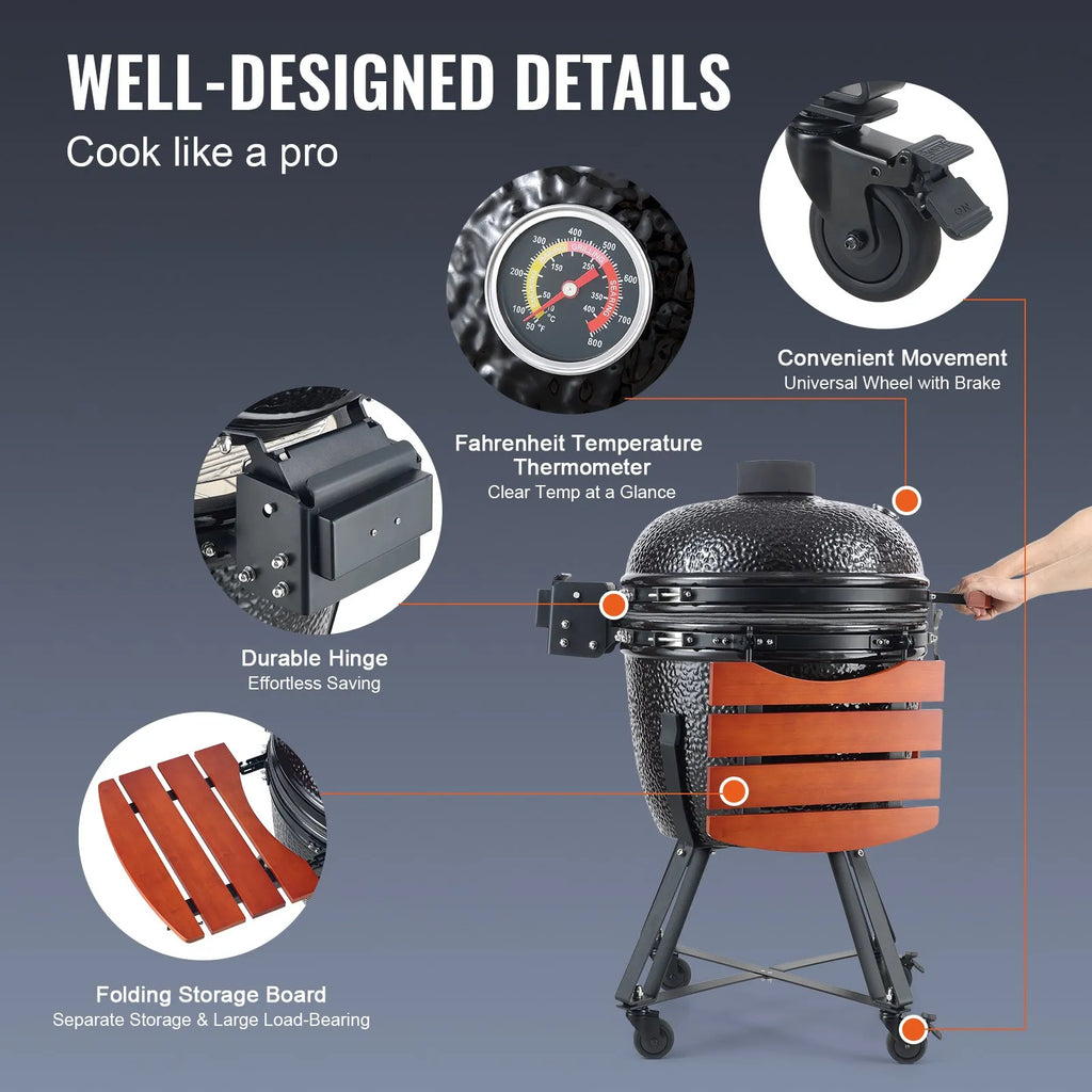 Lyra Stainless Steel Portable Charcoal Grill. Propane Gas. Cover and Cart.