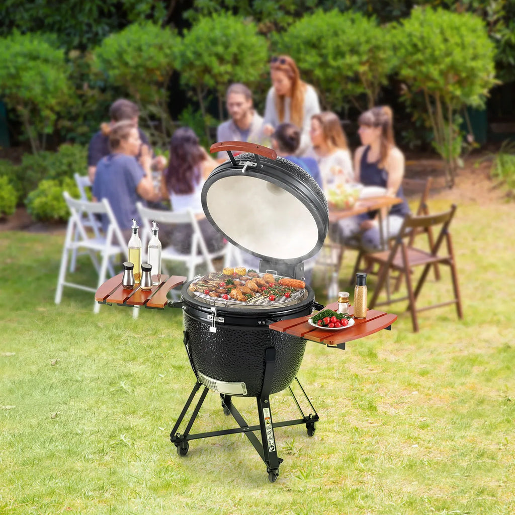 Lyra Stainless Steel Portable Charcoal Grill. Propane Gas. Cover and Cart.