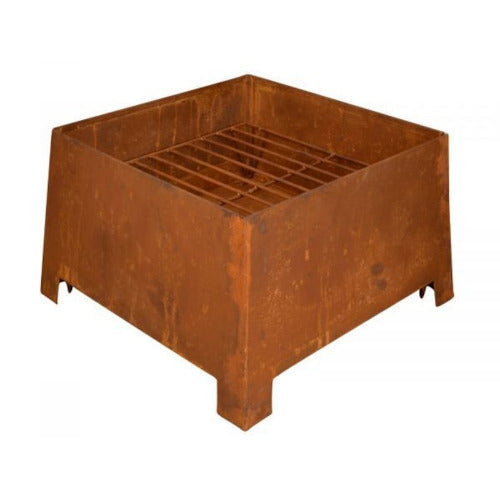 Villa Rustic Square Fire Pit, 38x38x24cm