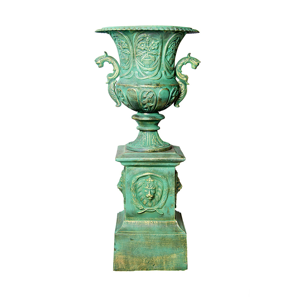 Serafina Urn & Base Set - 160cm. Green or Bronze