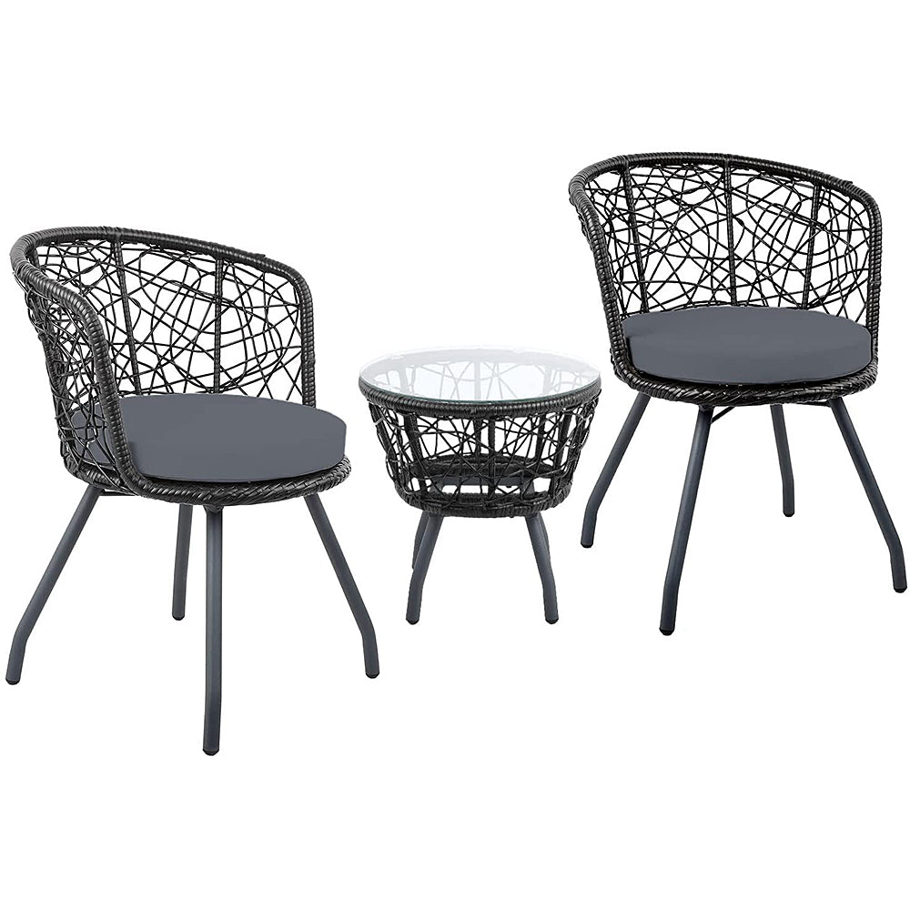 Aria Patio Chairs and Table – Black