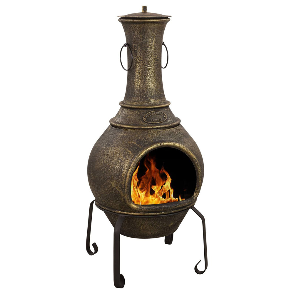 Maldonado Chiminea - Black or Bronze Cast Iron