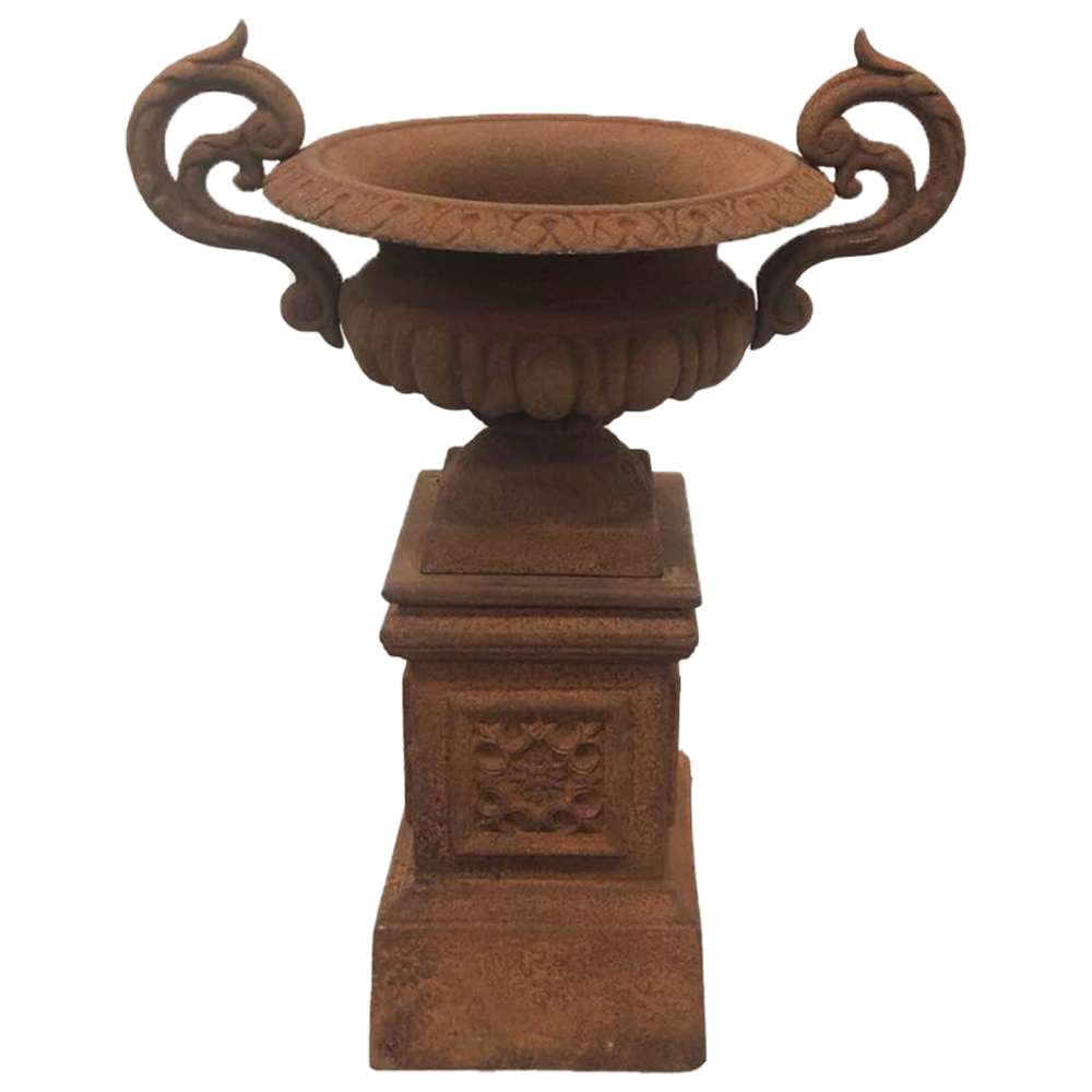 Charalambos Cast Iron Urn and Base - 3 Colours
