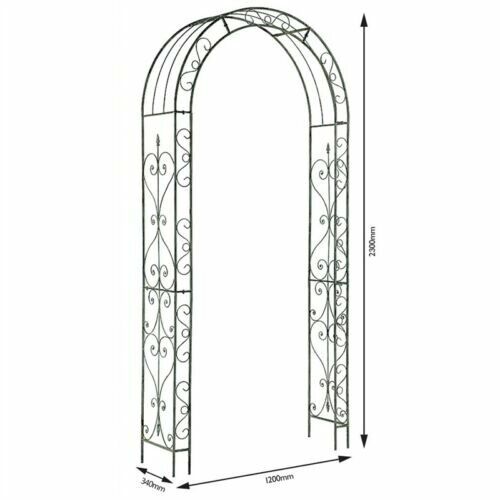Ezri Iron Garden Arch - 2.3 x 1.2m - White Grey