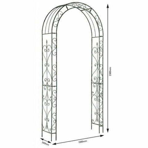 Ezri Iron Garden Arch - 2.3 x 1.2m - White Grey